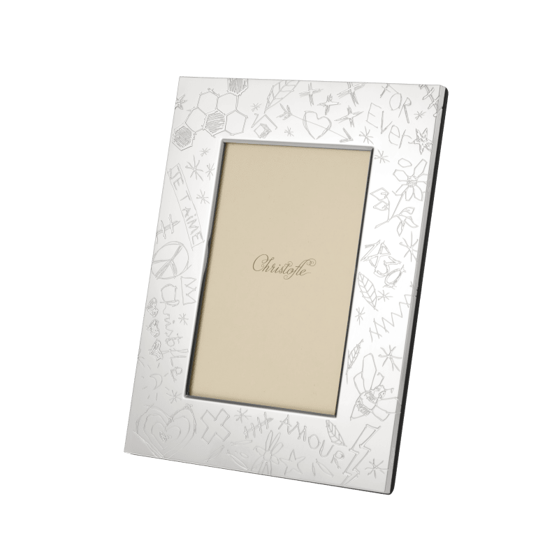 Silver-Plated Picture Frame - 4 x 6 in Graffiti